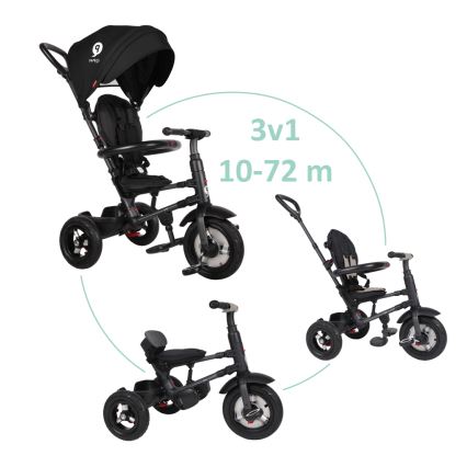 QPlay - Детска триколка 3в1 RITO AIR черен