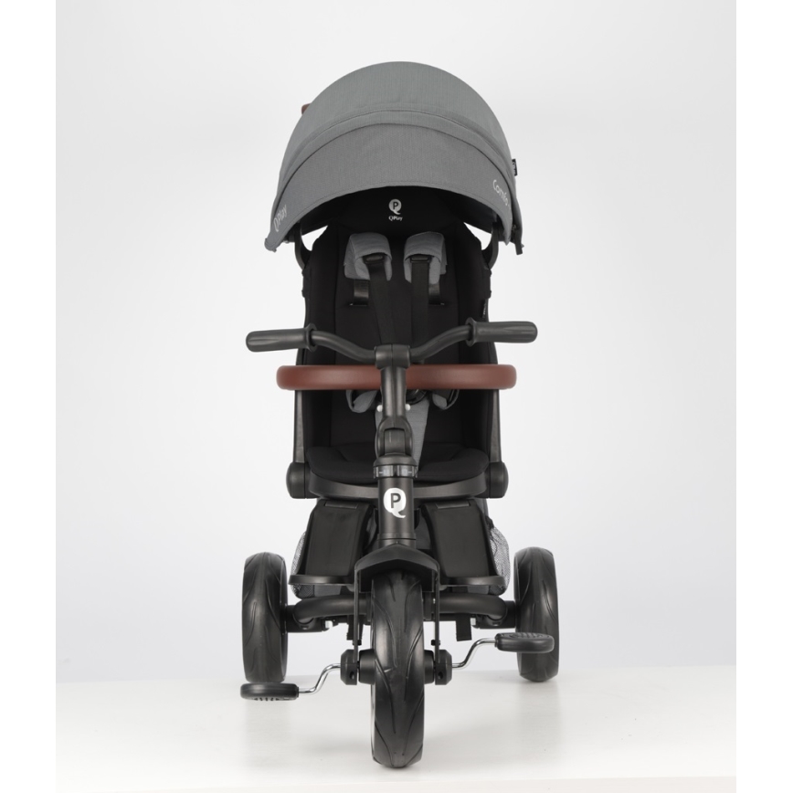 QPlay - Детска триколка 7 в 1 COMFO MAX сива