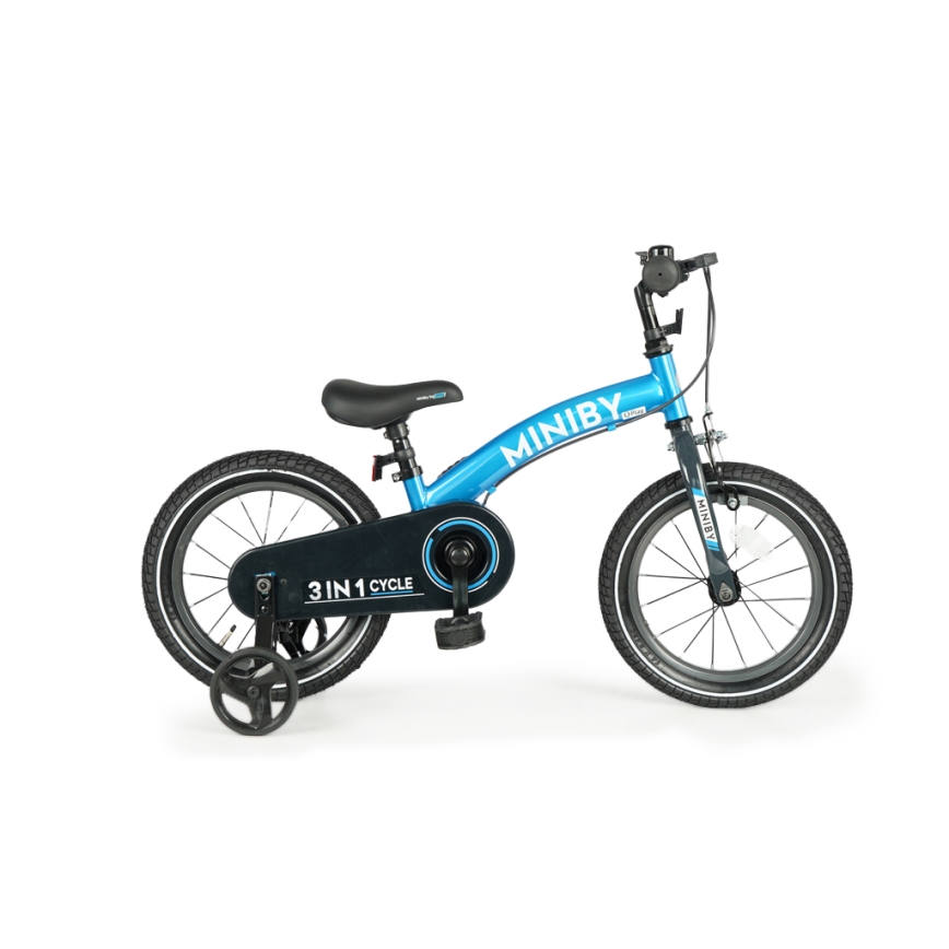 QPlay - Детски велосипед 14" MINIBY 3в1 син