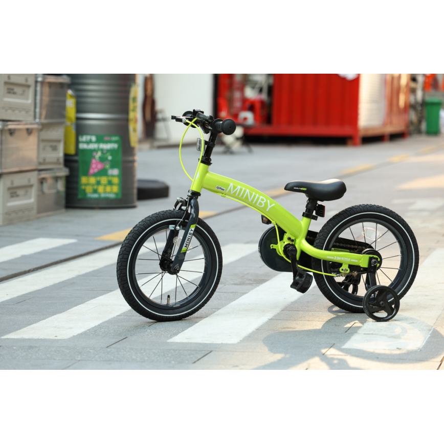 QPlay - Детски велосипед 14" MINIBY 3в1 зелен
