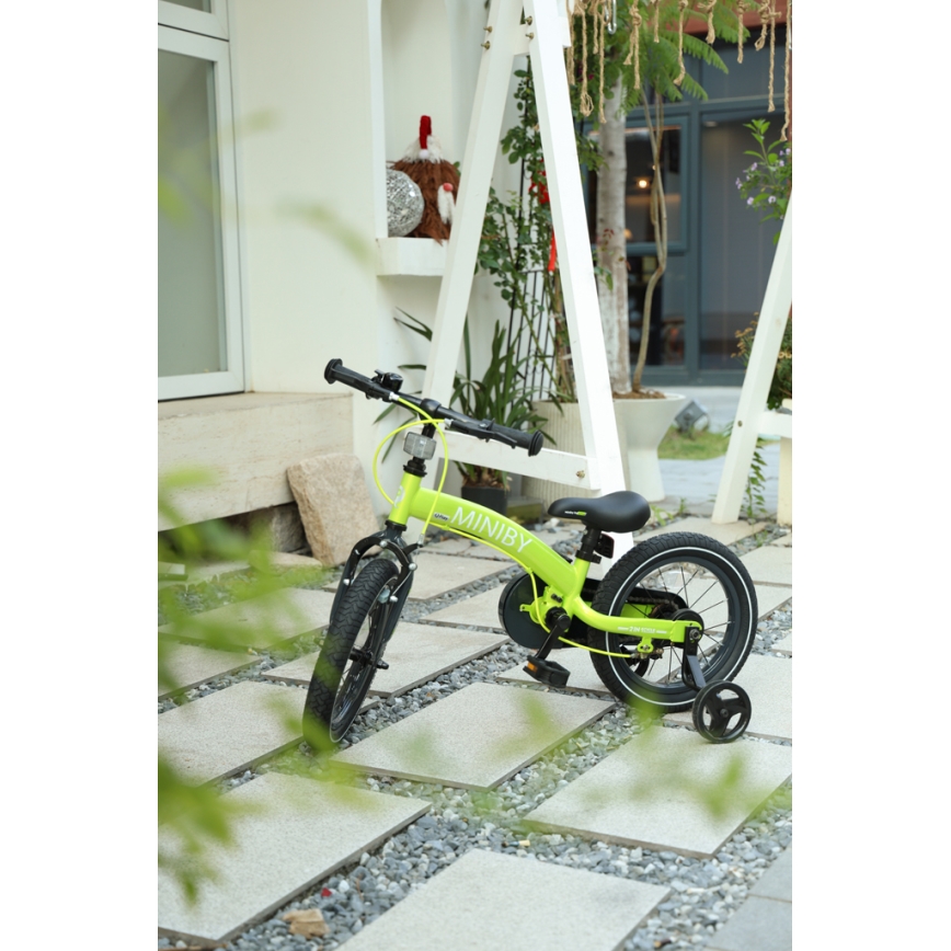QPlay - Детски велосипед 14" MINIBY 3в1 зелен