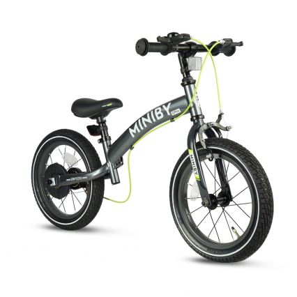 QPlay - Детско колело 14 MINIBY 3 в 1 сиво