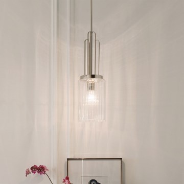 Quintiesse - Пендел на тръба KIMROSE 1xE27/60W/230V Ø 17,8 см лъскав хром