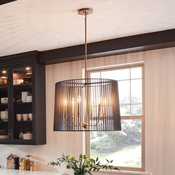 Quintiesse - Полилей на прът LINARA 6xE14/60W/230V диаметър 66 см черно/златно