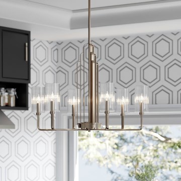 Quintiesse - Полилей на тръба KIMROSE 6xE14/40W/230V Ø 68,6 cm, лъскав хром