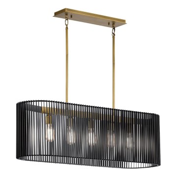 Quintiesse - Полилей на тръба LINARA 5xE27/60W/230V черно/златно