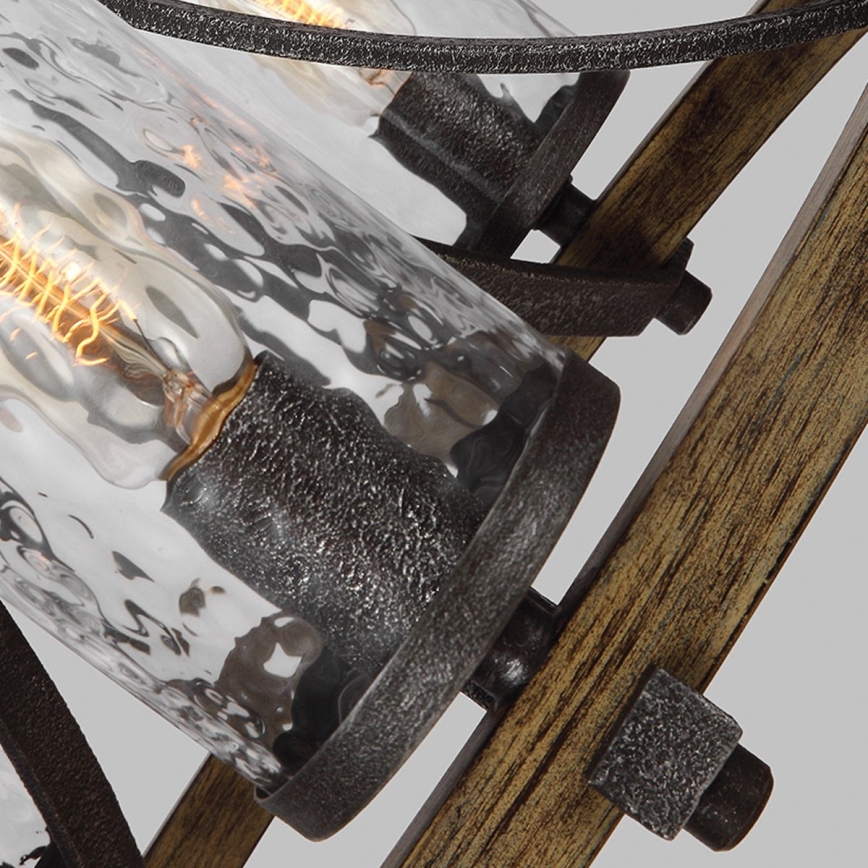 Quintiesse - Полилей на верига ANGELO 5xE27/60W/230V дъбов декор