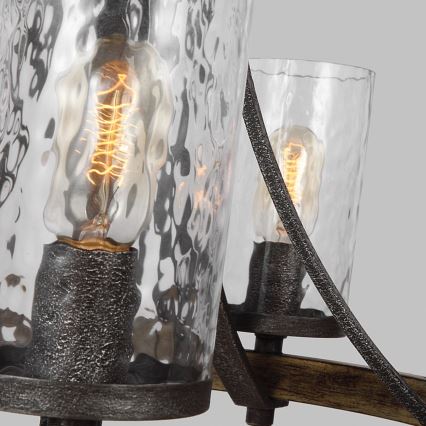 Quintiesse - Полилей на верига ANGELO 5xE27/60W/230V дъбов декор