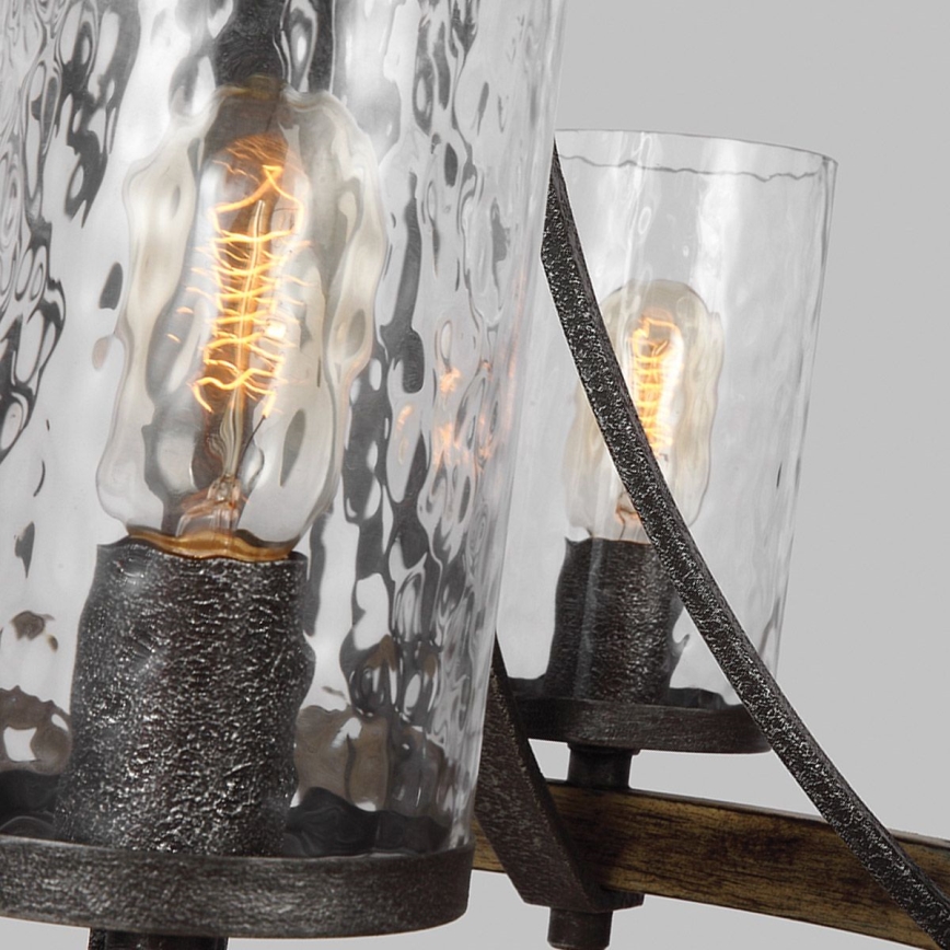 Quintiesse - Полилей на верига ANGELO 5xE27/60W/230V дъбов декор