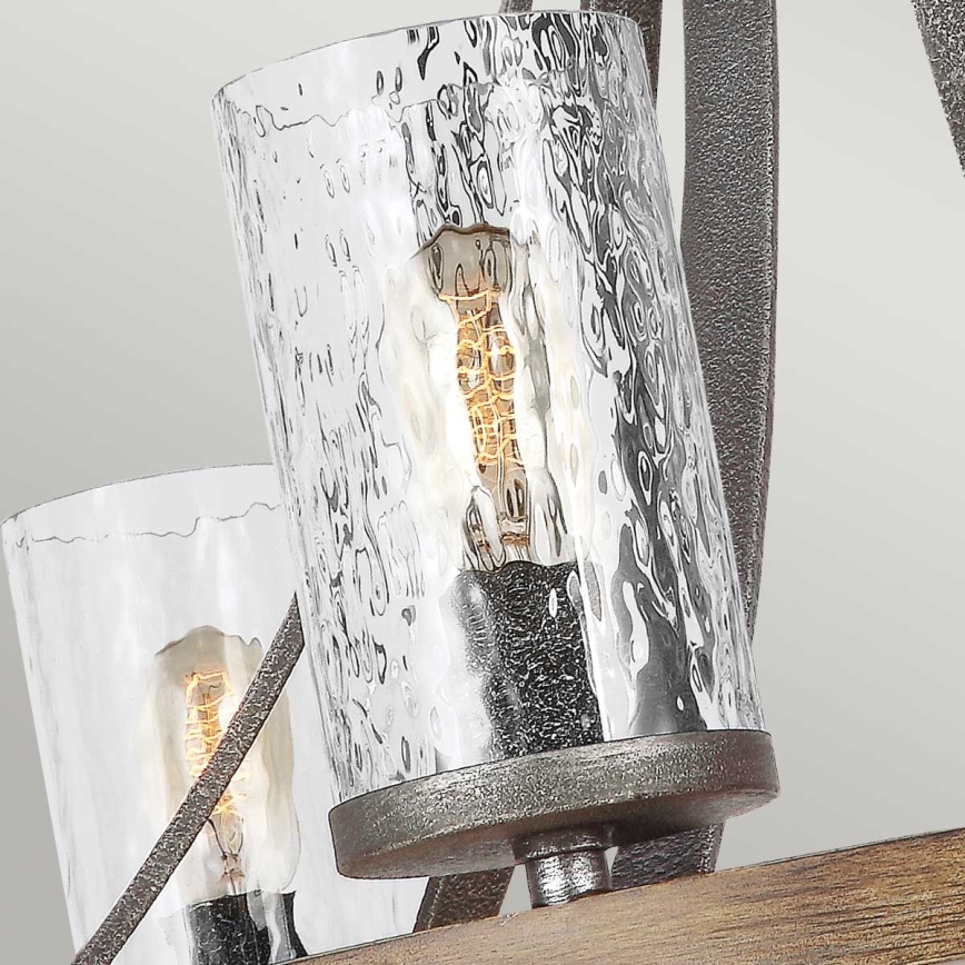 Quintiesse - Полилей на верига ANGELO 6xE27/60W/230V дъбов декор