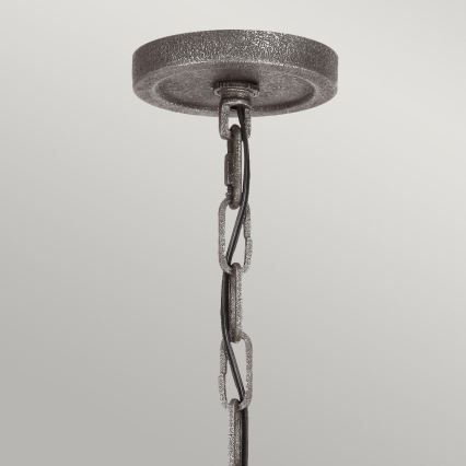 Quintiesse - Полилей на верига ANGELO 6xE27/60W/230V дъбов декор