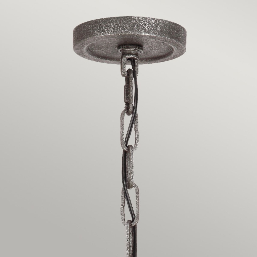 Quintiesse - Полилей на верига ANGELO 6xE27/60W/230V дъбов декор