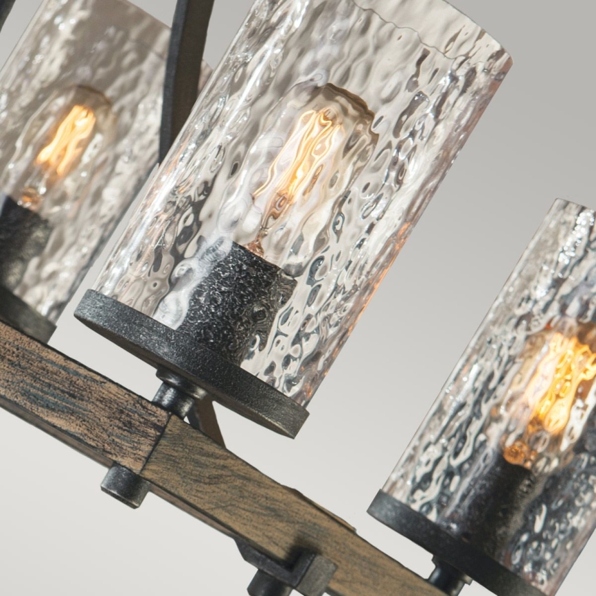 Quintiesse - Полилей на штанга ANGELO 8xE27/60W/230V дъбов декор