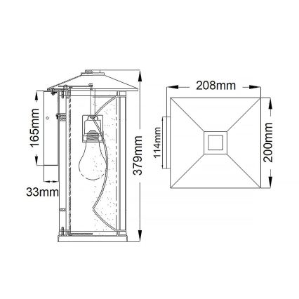 Quintiesse - Външно стеннo осветително тяло ASHBERN M 1xE27/60W/230V IP44 черно
