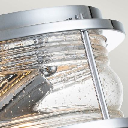 Quintiesse - Плафон за баня ASHLAND 2xE27/60W/230V Ø 30,5 см IP44 лъскав хром