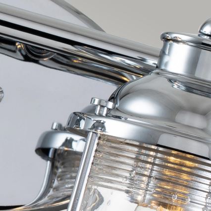 Quintiesse - Външна стенна лампа ASHLAND BAY 2xE27/60W/230V IP44 полирано хромово покритие