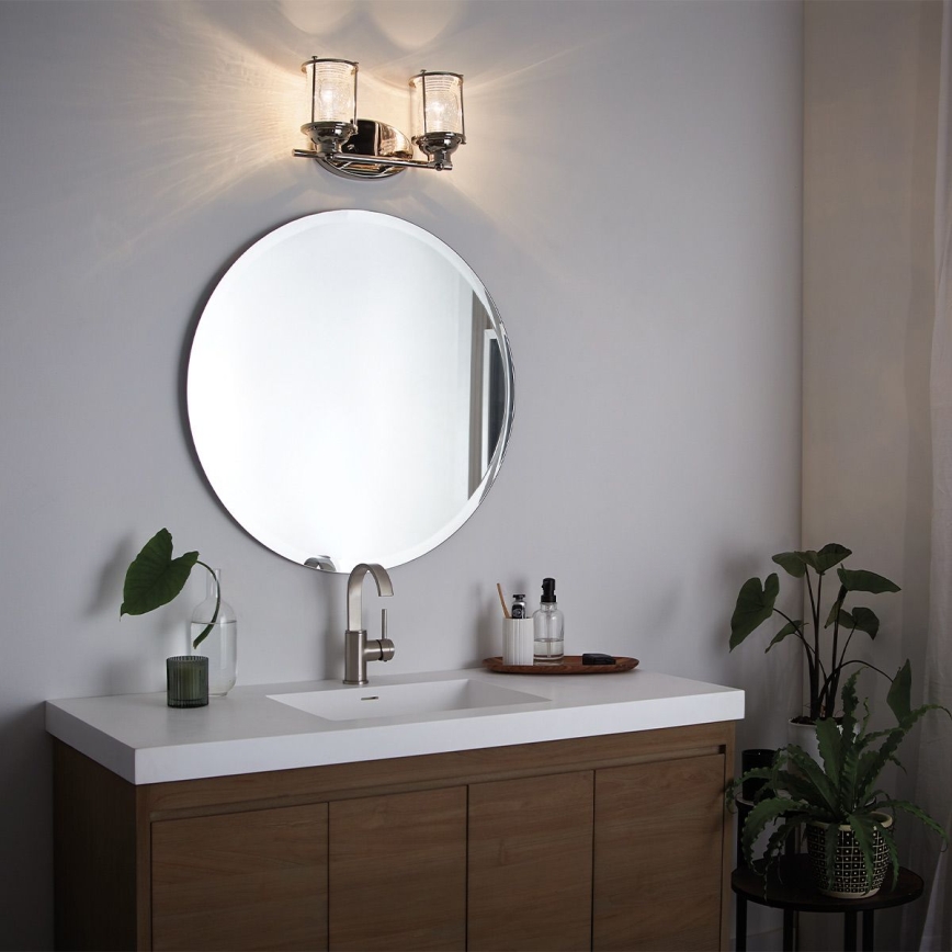 Quintiesse - Външна стенна лампа ASHLAND BAY 2xE27/60W/230V IP44 полирано хромово покритие