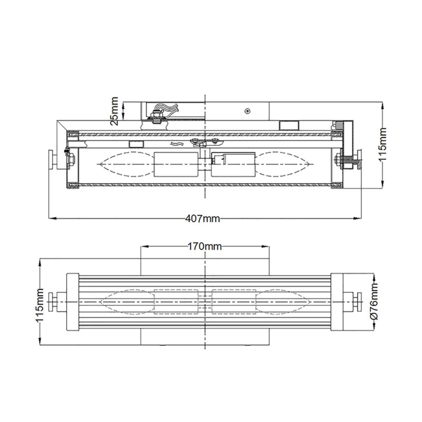 Quintiesse - Стенно осветително тяло за баня AZORES 2xE14/40W/230V IP44 златно