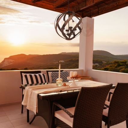 Quintiesse - Външен полилей с верига BLACKSMITH 4xE14/40W/230V Ø 50,1 см IP44 черен