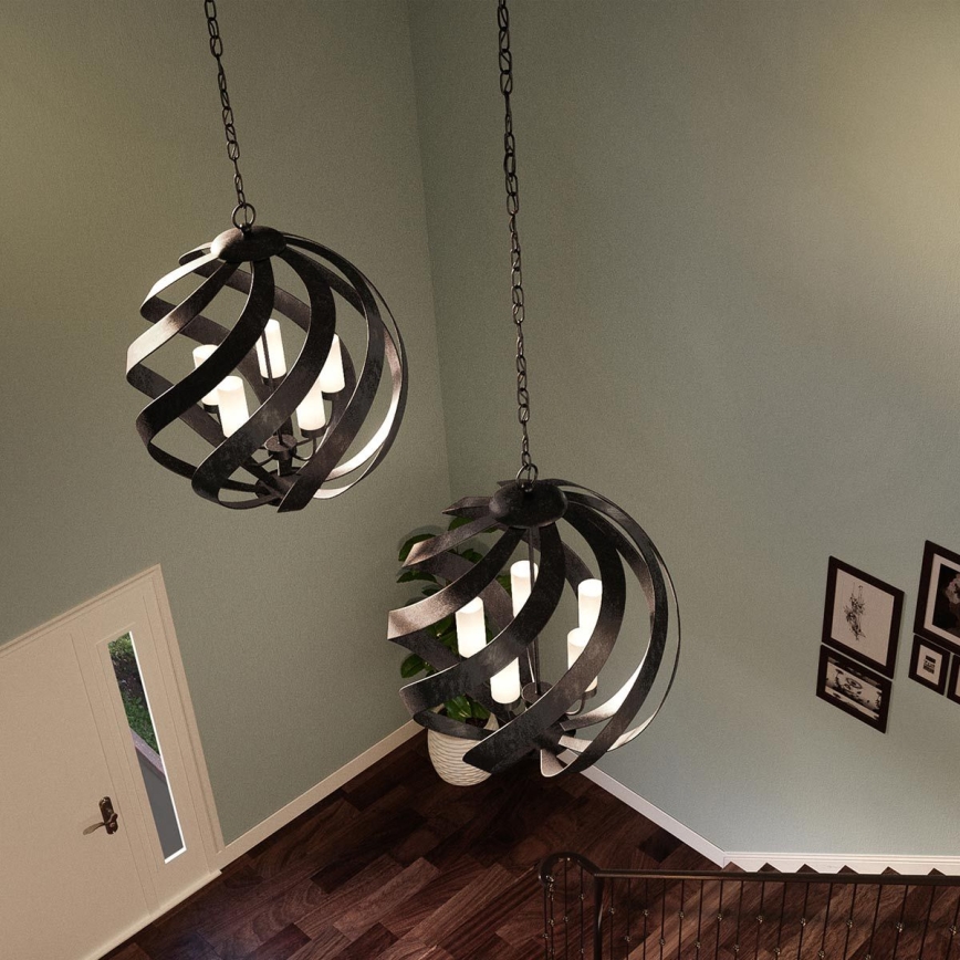 Quintiesse - Външен полилей на верига BLACKSMITH, 5xE14/40W/230V, Ø 66,4 cm, IP44, черен