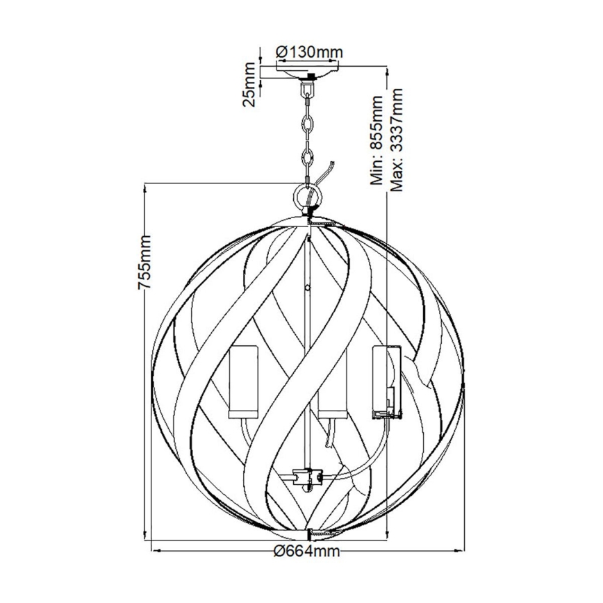 Quintiesse - Външен полилей на верига BLACKSMITH, 5xE14/40W/230V, Ø 66,4 cm, IP44, черен