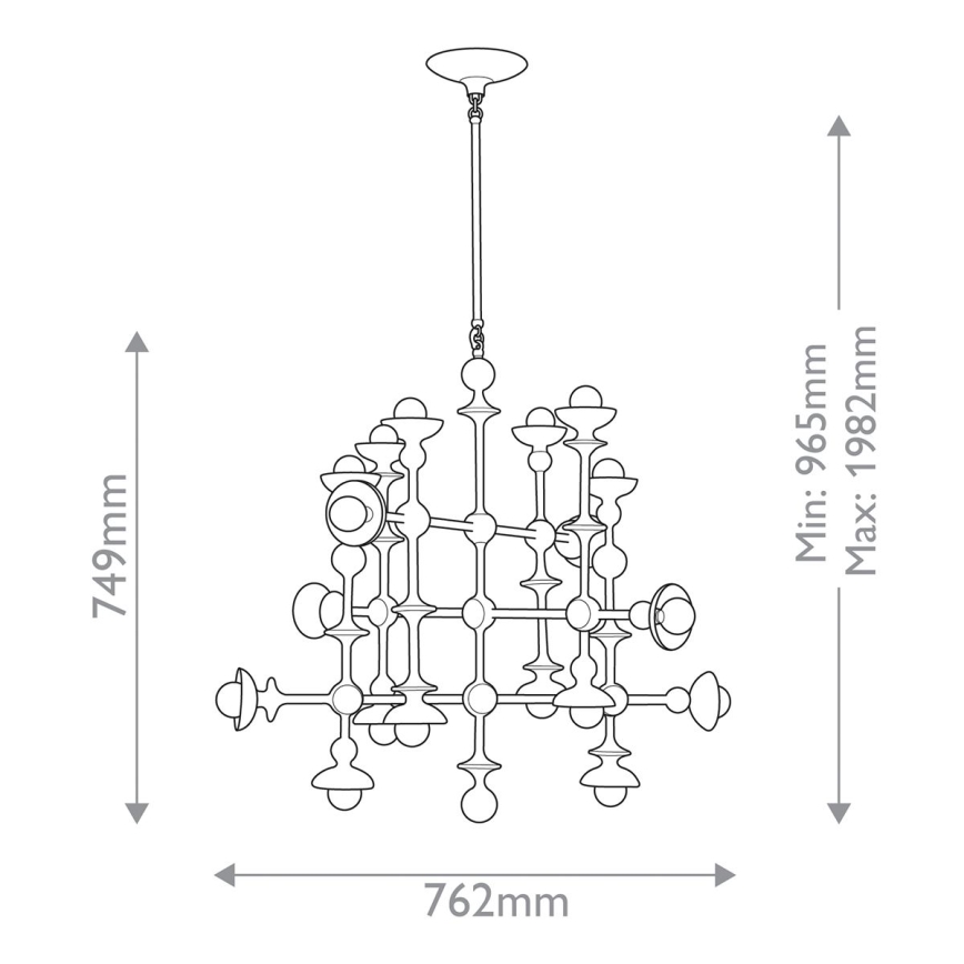 Quintiesse - Полилей на тръба CADENCE 18xE14/40W/230V бял