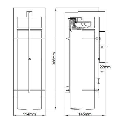 Quintiesse - LED външно стенно осветително тяло EAMES M LED/10W/230V IP44 черно