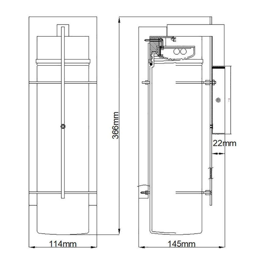 Quintiesse - LED външно стенно осветително тяло EAMES M LED/10W/230V IP44 черно