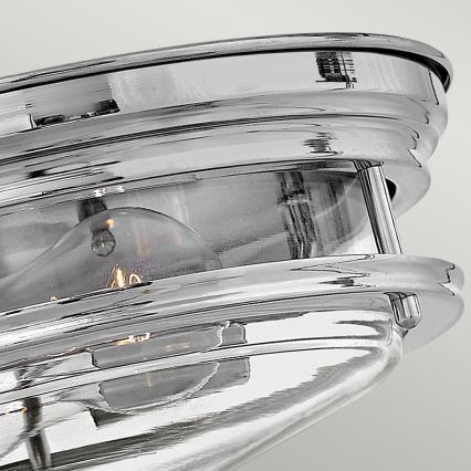 Quintiesse - Външно таванно осветително тяло HADRIAN 2xE27/40W/230V Ø 27,8 см IP44 лъскав хром