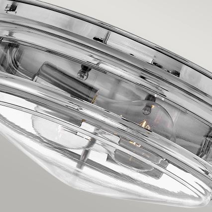 Quintiesse - Външно таванно осветително тяло HADRIAN 2xE27/40W/230V Ø 27,8 см IP44 лъскав хром