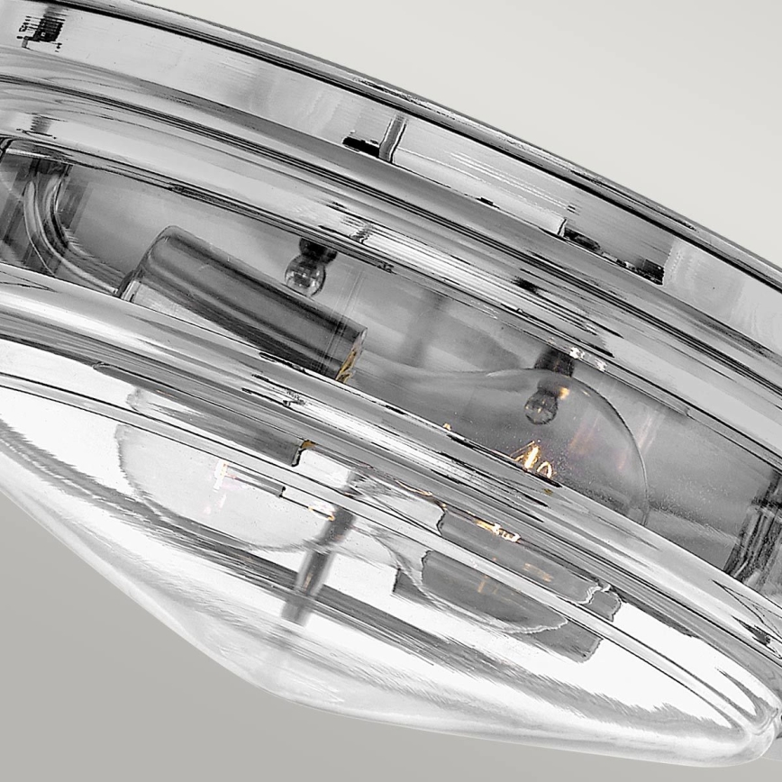 Quintiesse - Външно таванно осветително тяло HADRIAN 2xE27/40W/230V Ø 27,8 см IP44 лъскав хром
