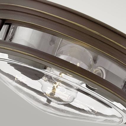 Quintiesse - Външно таванно осветително тяло HADRIAN, 2xE27/40W/230V, диаметър 27,8 см, IP44, бронзово