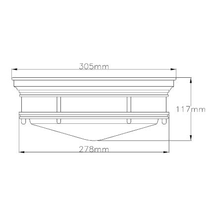 Quintiesse - Външно таванно осветително тяло HADRIAN, 2xE27/40W/230V, диаметър 27,8 см, IP44, бронзово