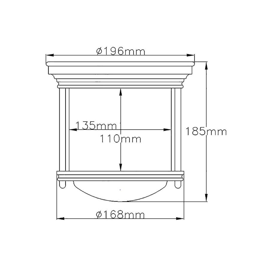 Quintiesse - Външно таванно осветително тяло HADRIAN 1xE27/60W/230V Ø 16,8 cm IP44