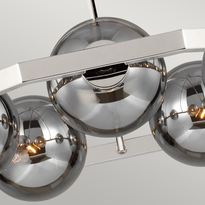 Quintiesse - Полилей на штанга HARPER 5xE14/60W/230V pr. 77,5 cm лъскав хром/димчато