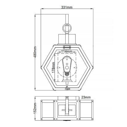 Quintiesse - Външно стенно осветително тяло HEATH M 1xE27/60W/230V IP44 бронзово