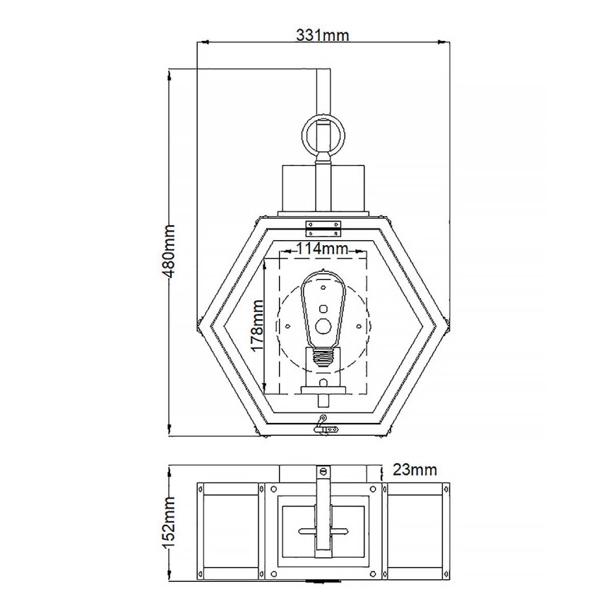 Quintiesse - Външно стенно осветително тяло HEATH M 1xE27/60W/230V IP44 бронзово