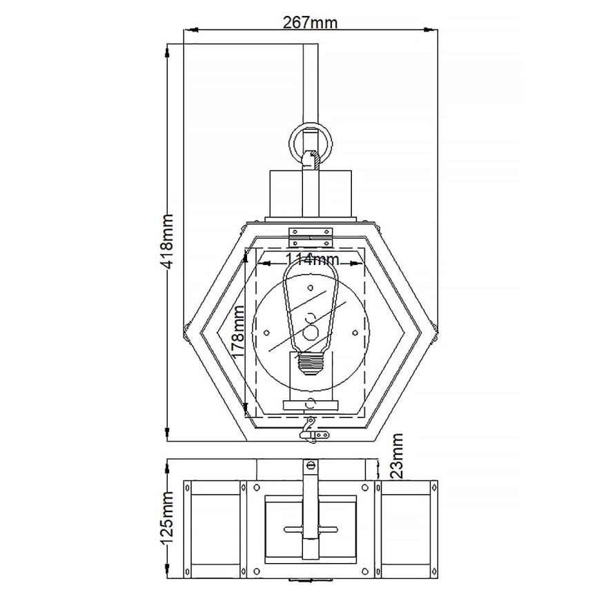 Quintiesse - Външно стенно осветително тяло HEATH S 1xE27/60W/230V IP44 черно