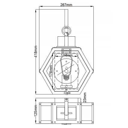 Quintiesse - Външно стенно осветително тяло HEATH M 1xE27/60W/230V IP44 черно