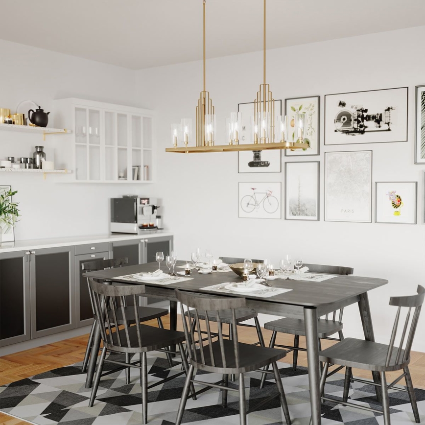 Quintiesse - Полилей на тръба KIMROSE 10xE14/40W/230V златен