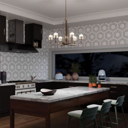 Quintiesse - Полилей на тръба KIMROSE 6xE14/40W/230V Ø 68,6 cm, лъскав хром