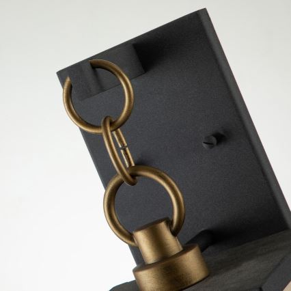 Quintiesse - Външна стенна лампа LAHDEN M 1xE27/60W/230V IP44 черна/златна