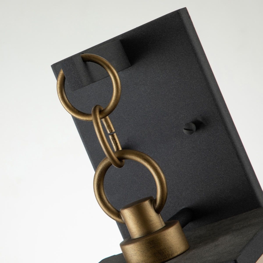 Quintiesse - Външна стенна лампа LAHDEN M 1xE27/60W/230V IP44 черна/златна