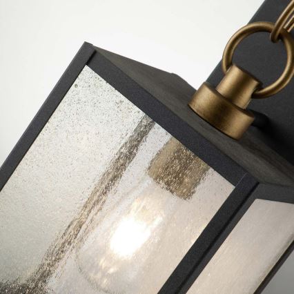 Quintiesse - Външна стенна лампа LAHDEN M 1xE27/60W/230V IP44 черна/златна