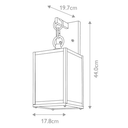 Quintiesse - Външна стенна лампа LAHDEN M 1xE27/60W/230V IP44 черна/златна