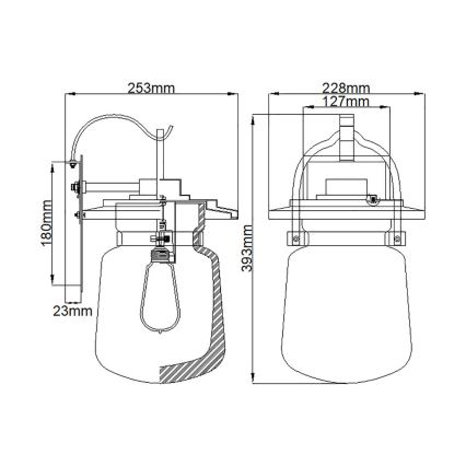Quintiesse - Външна стенна лампа LASALLE M 1xE27/60W/230V IP44 бронзова