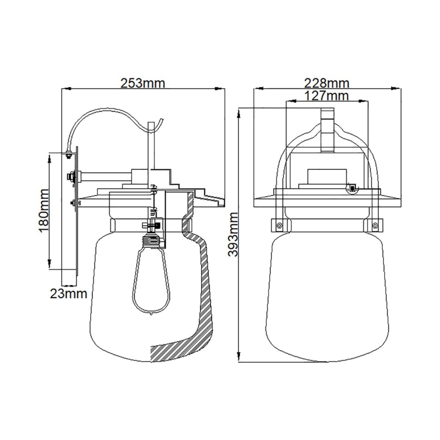 Quintiesse - Външна стенна лампа LASALLE M 1xE27/60W/230V IP44 бронзова