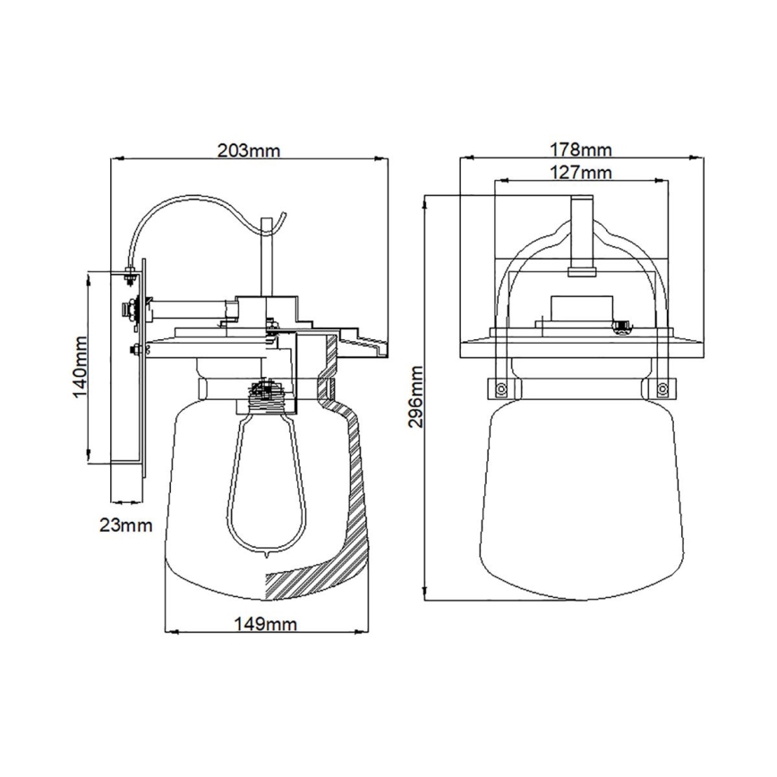Quintiesse - Външна стенна лампа LASALLE S 1xE27/60W/230V IP44 бронзова