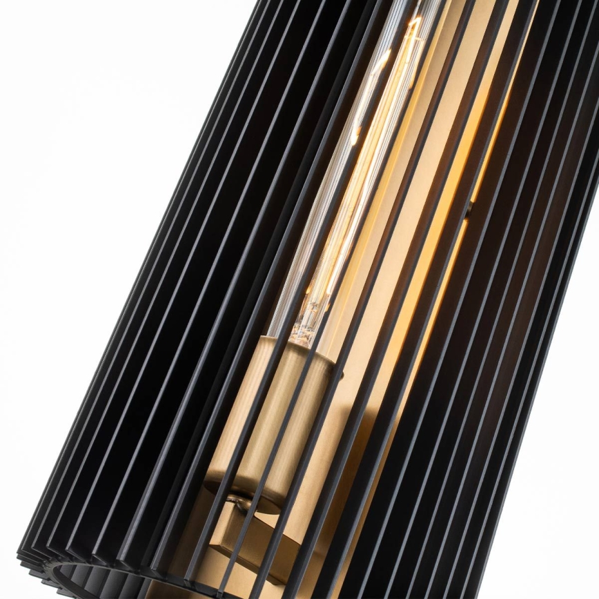 Quintiesse - Стенно осветително тяло LINARA 1xE27/60W/230V черно/златисто