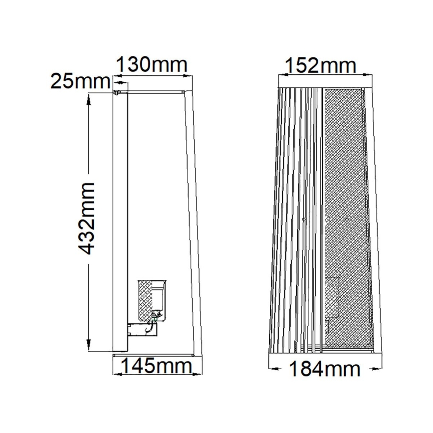 Quintiesse - Стенно осветително тяло LINARA 1xE27/60W/230V черно/златисто